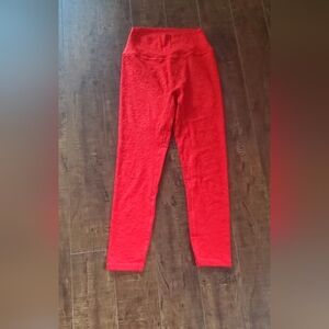 Zyia Active Red Snowflake Hi-Rise Size 6-8 Leggings